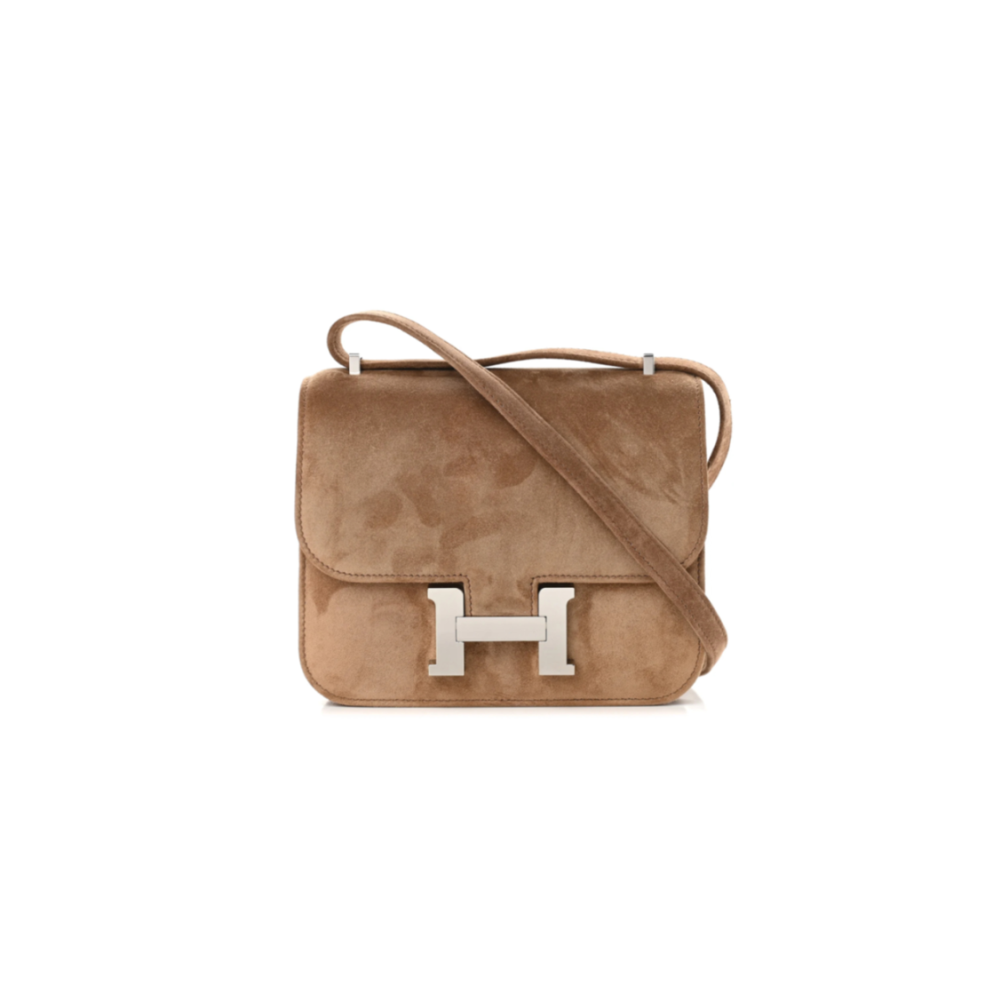 H**me5 master constance 18 marron glace veau doblis suede palladium hardware (18*15*4cm)